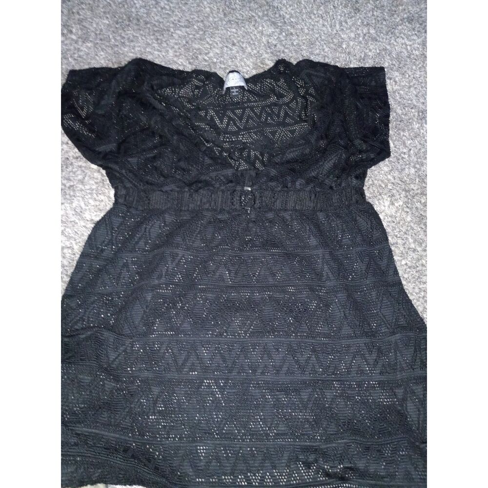 black crochet swimsuit cover-up dress